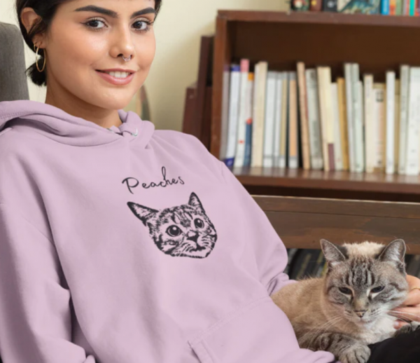 Hoodie dengan gambar hewan peliharaan